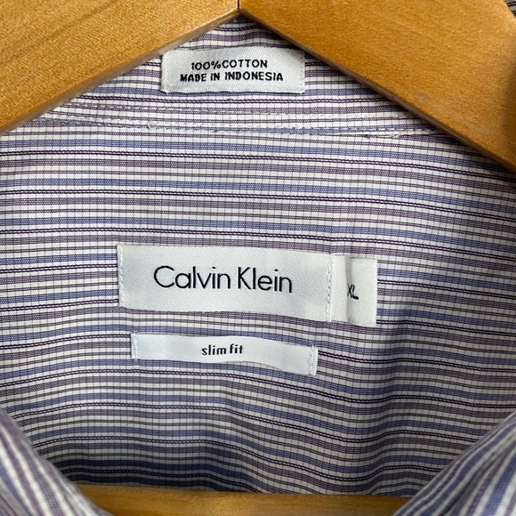 Calvin Klein Pin Striped Men's Button-up Shirt Size XL - Picture 2 of 11
